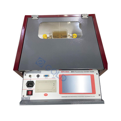 GDYJ-502A IEC156 หม้อแปลงไฟฟ้าอัตโนมัติ 80kV แรงดันพังทลายของน้ำมัน BDV Tester